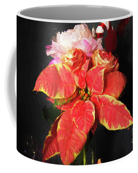 In-house Coffee Mug featuring the photograph Marble Star Poinsettia by Diana Mary Sharpton