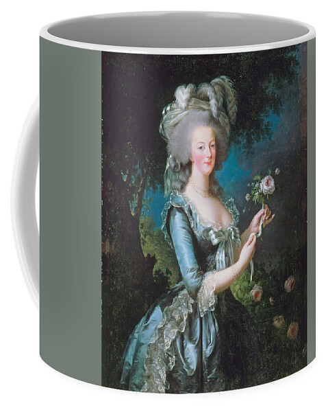 Marie Antoinette Coffee Mug featuring the painting Marie Antoinette with a Rose by Long Shot