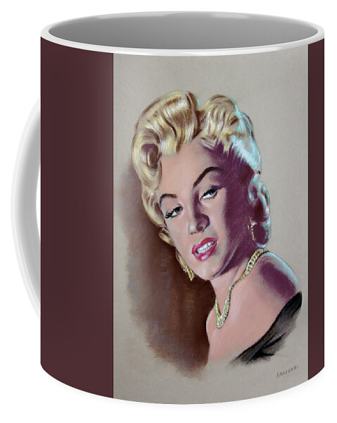 Marilyn Monroe Coffee Mug featuring the painting Marilyn Monroe by David Arrigoni
