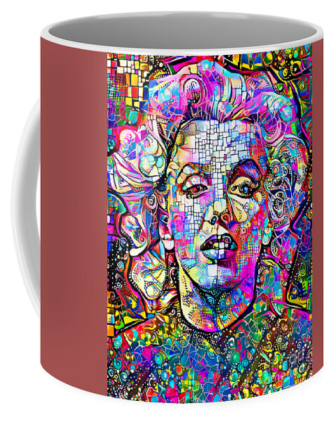 Wingsdomain Coffee Mug featuring the photograph Marilyn Monroe in Whimsical Modern Art 20211209 by Wingsdomain Art and Photography