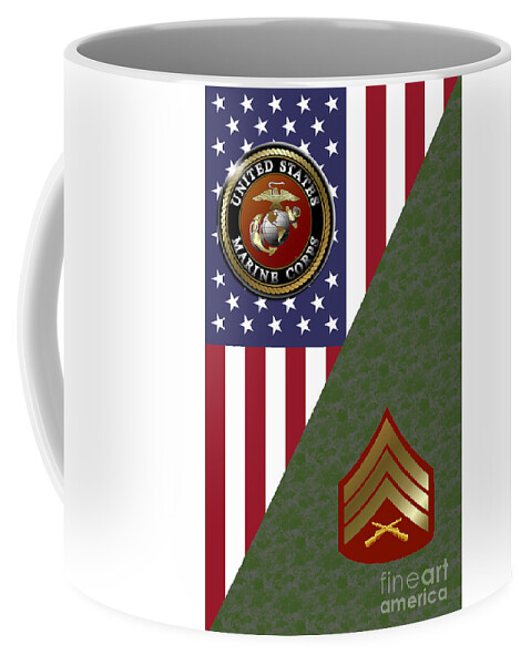 United Coffee Mug featuring the digital art Marine Sergeant by Bill Richards