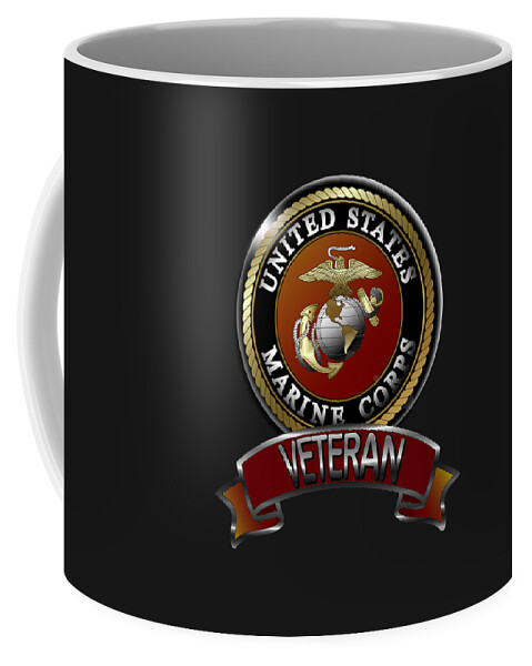 Marines Coffee Mug featuring the digital art Marine Veteran by Bill Richards