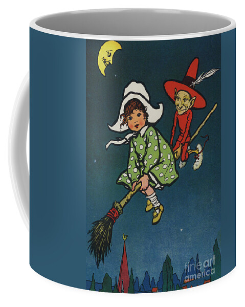Night Coffee Mug featuring the painting Marjorie and Red Elf by Rosa Petherick