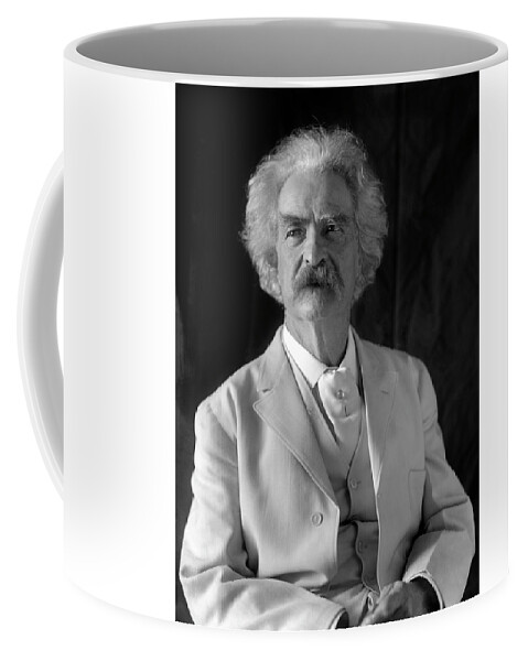 Samuel Clemens Coffee Mug featuring the photograph Mark Twain Portrait - 1906 by War Is Hell Store