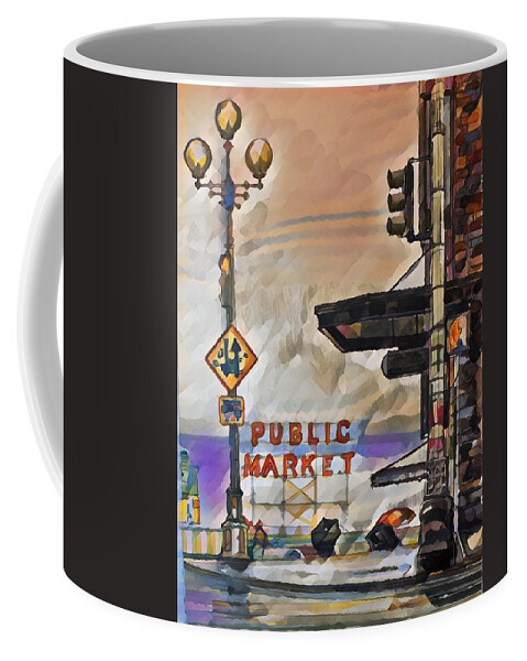 Public Coffee Mug featuring the painting Market by Try Cheatham