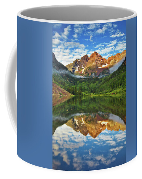 Aspen Coffee Mug featuring the photograph Maroon Bells Fog Attack by Darren White