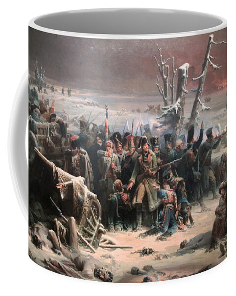 Market Square At Goch Coffee Mug featuring the painting Marshall Ney at Retreat in Russia by Adolphe Yvon by MotionAge Designs