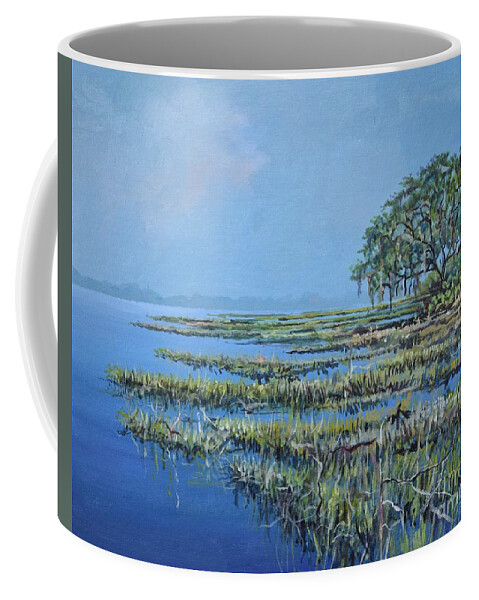 Marsh. Nature Coffee Mug featuring the painting Marshland by Sinisa Saratlic