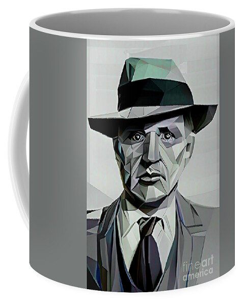 Martin James Durkin Coffee Mug featuring the digital art Criminal Martin James Durkin geometric portrait by Christina Fairhead