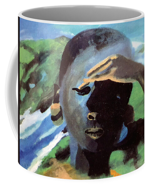 Masai Coffee Mug featuring the painting Masai by Enrico Garff