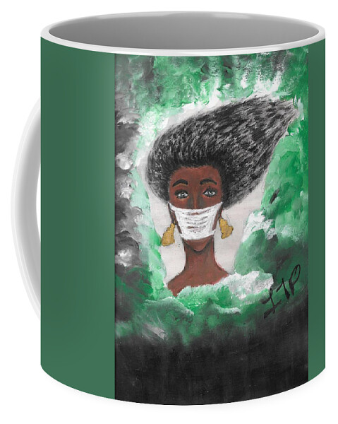 Mask Coffee Mug featuring the painting Masked Goddess by Esoteric Gardens KN