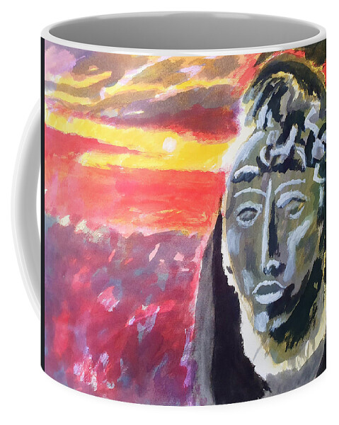 Maya Coffee Mug featuring the painting Maya Sunset by Enrico Garff