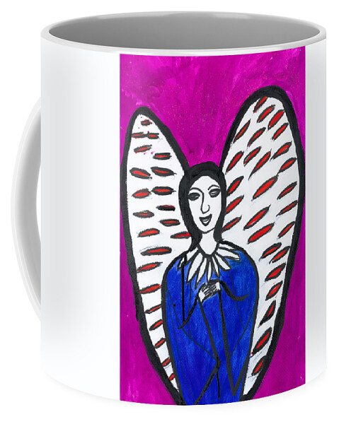 Angel Coffee Mug featuring the painting Mayatrea Angel of Healing by Victoria Mary Clarke