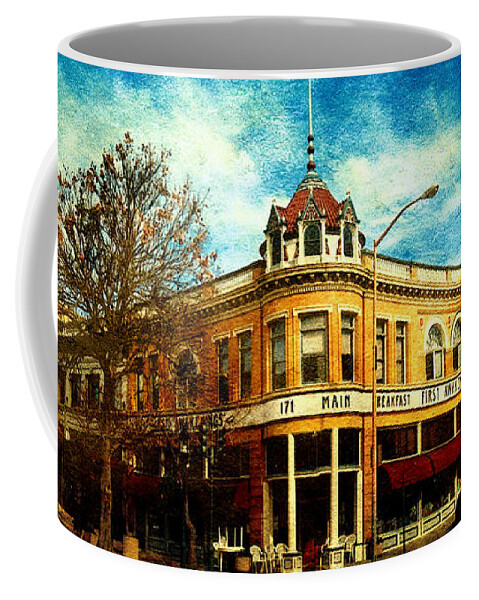 Mcdougall Building Coffee Mug featuring the digital art McDougall Building in downtown Salinas, California by Nicko Prints