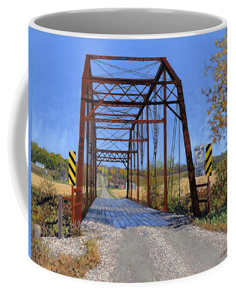 Rural Coffee Mug featuring the painting Medford Avenue Bridge by Bruce Morrison