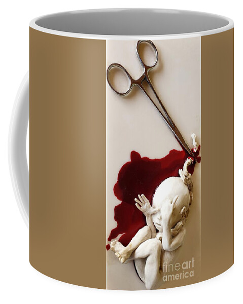 Abortion Coffee Mug featuring the mixed media Medical Waste by Merana Cadorette
