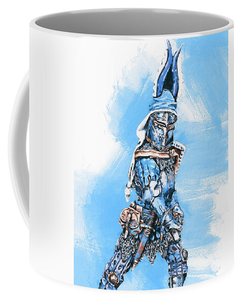 Medieval Infantryman Coffee Mug featuring the painting Medieval Infantryman - 04 by AM FineArtPrints