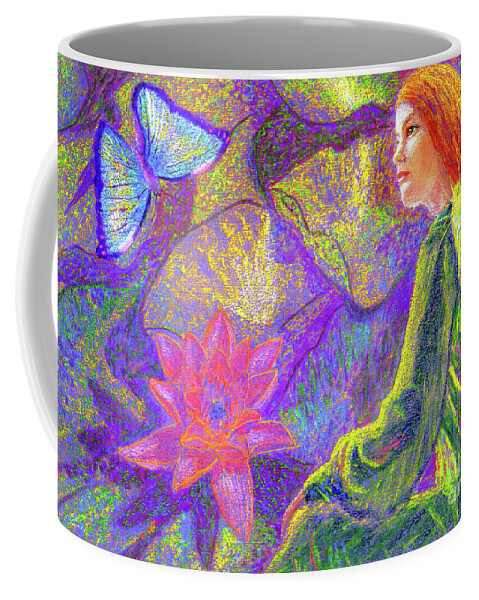 Abstract Coffee Mug featuring the painting Meditation, Moment of Oneness by Jane Small