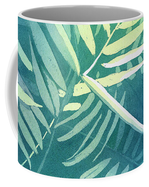 Palm Fronds Coffee Mug featuring the painting Meditative Palm by Lois Blasberg