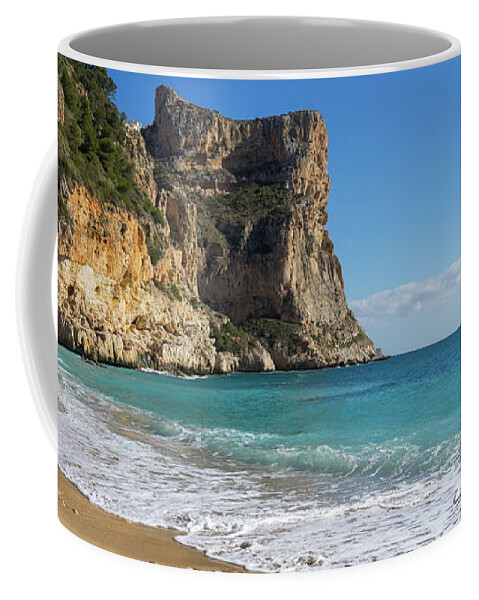 Mediterranean Coffee Mug featuring the photograph Mediterranean sunlight on the dream beach by Adriana Mueller