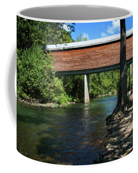 Covered Bridge Coffee Mug featuring the photograph Meems Bottom Bridge by Norman Reid