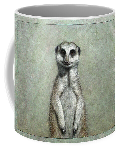 Meerkat Coffee Mug featuring the painting Meerkat by James W Johnson