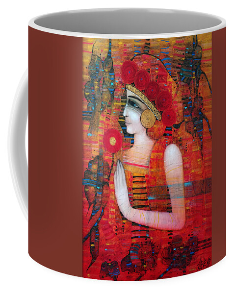 Albena Coffee Mug featuring the painting Memories are flowers of time by Albena Vatcheva