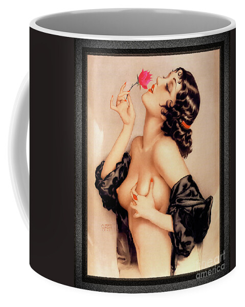 Memories Of Olive Coffee Mug featuring the painting Memories of Olive by Alberto Vargas Vintage Pin-Up Girl Art by Rolando Burbon