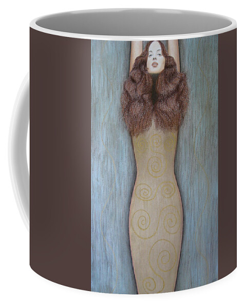 Woman Coffee Mug featuring the painting Mermaid by Lynet McDonald
