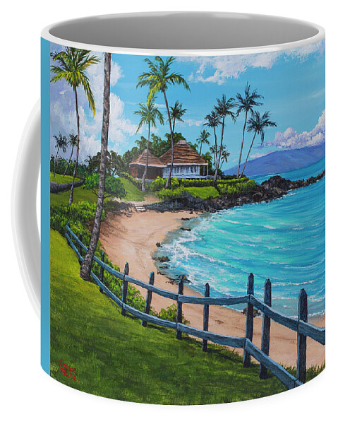 Hawaii Coffee Mug featuring the painting Merrimans At Kapalua Bay by Darice Machel McGuire