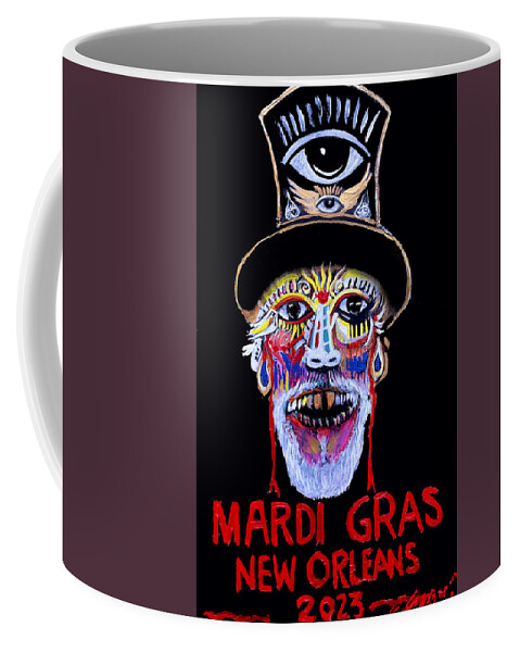 Mardi Gras 2023 Coffee Mug featuring the painting Mardi Gras 2023 by Amzie Adams