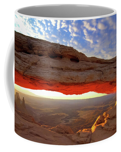 Mesa Arch Coffee Mug featuring the photograph Mesa Arch Sunrise by Bob Falcone