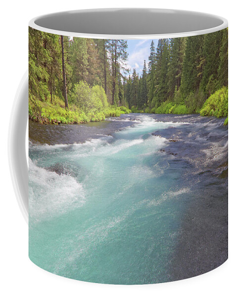 Whitewater Coffee Mug featuring the photograph Metolius River by Loyd Towe Photography