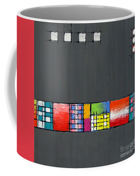 Color Coffee Mug featuring the painting Metro Subway by Jeremy Aiyadurai