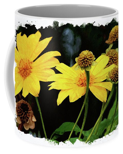 Flower Coffee Mug featuring the digital art Mexican Sunflower by Chauncy Holmes