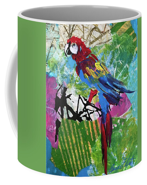 Parrot Paintings Coffee Mug featuring the painting Mexico Macaw II by Elaine Elliott