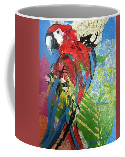 Elaineelliottart Coffee Mug featuring the painting Mexico Macaw III by Elaine Elliott