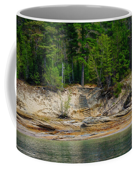 Lake Coffee Mug featuring the photograph MI Pictured Rocks Beach by LeeAnn McLaneGoetz McLaneGoetzStudioLLCcom