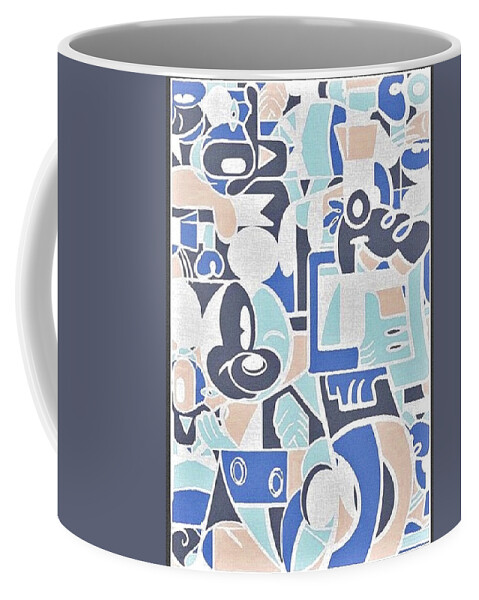 Mickey Mouse Coffee Mug featuring the photograph MICKEY MOUSE PICASSO in NEGATIVE by Rob Hans