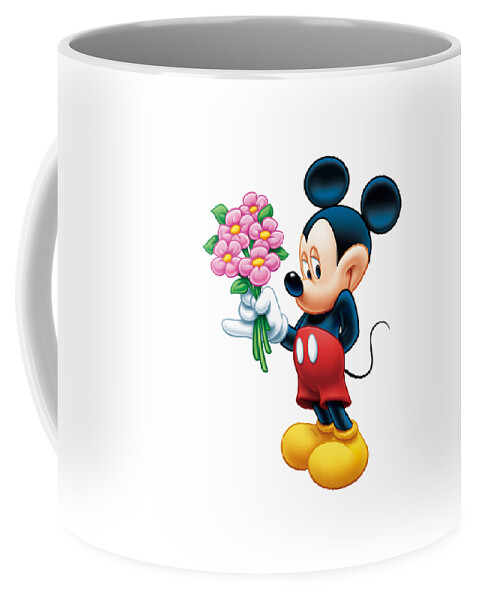Mickey Mouse With Flowers Coffee Mug by Yugo Guntoro - Pixels