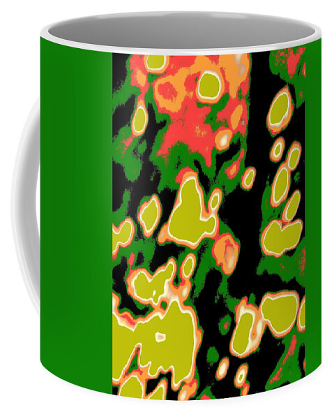 Abstract Coffee Mug featuring the digital art Microbe Party by T Oliver