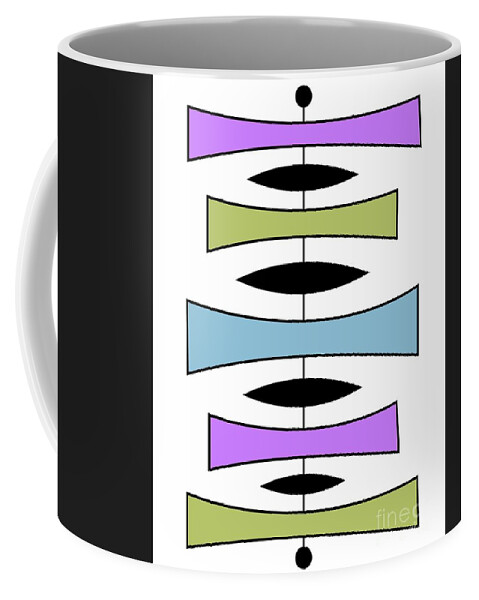 Mid Century Modern Coffee Mug featuring the digital art Mid Century Modern Trapezoids in Cool Colors by Donna Mibus