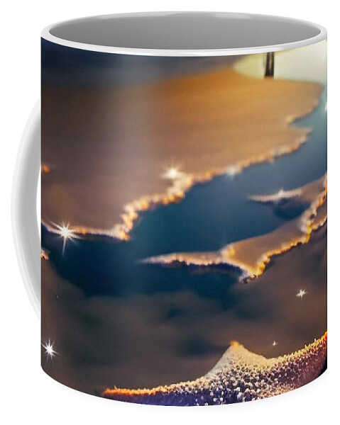 Beach Coffee Mug featuring the digital art Midnight Beach VII by Jay Schankman