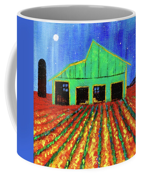 Best Seller Coffee Mug featuring the painting Midnight Color Farm by Dorsey Northrup