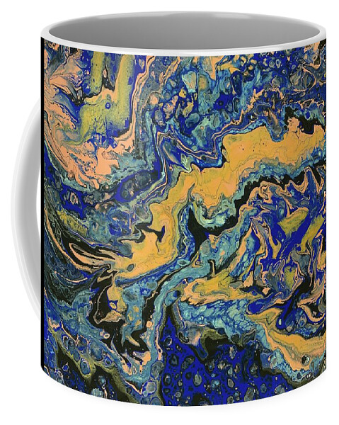 Psychedelic Coffee Mug featuring the painting Midnight dance by Nicole DiCicco