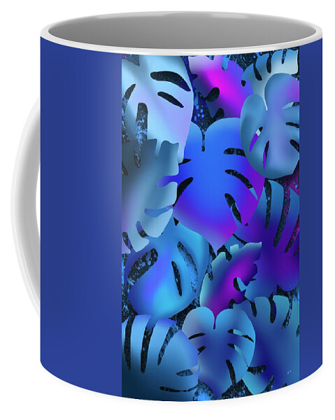 Jungle Leaves Coffee Mug featuring the painting Midnight Jungle by Mark Taylor