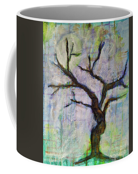 Tree Coffee Mug featuring the mixed media Midnight Tree by Mimulux Patricia No