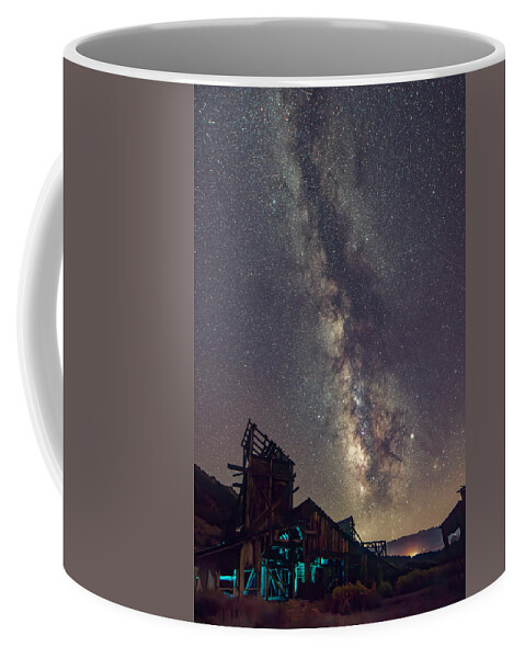 Milky Way Coffee Mug featuring the photograph Milky Way and Gold Mine by Lindsay Thomson