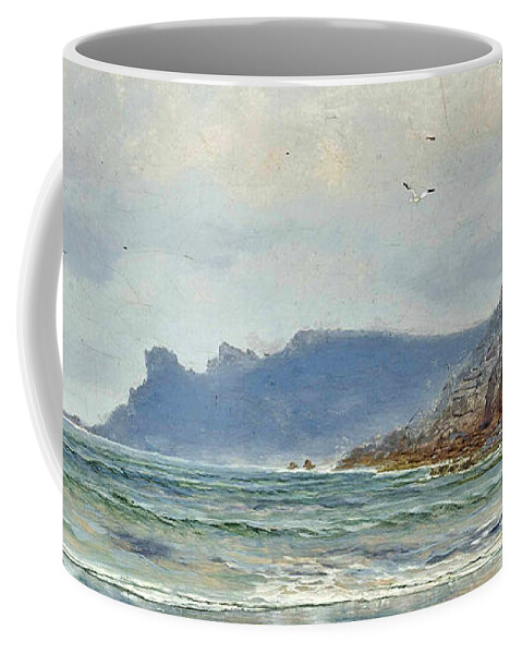 John Brett Coffee Mug featuring the painting Mill bay, Cornwall by John Brett