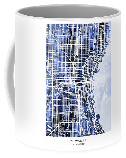 Milwaukee Wisconsin City Map #63 Coffee Mug by Michael Tompsett - Michael  Tompsett - Website